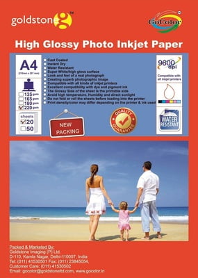 High Glossy Inkjet Photo Paper 220Gsm A4 20 Sheets x 1 Pack