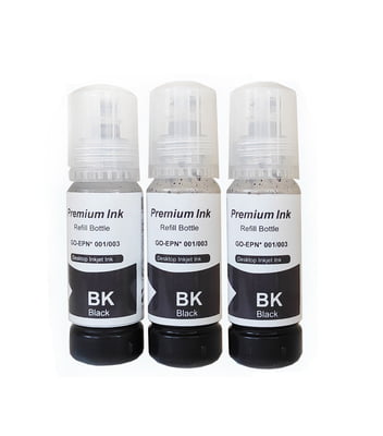 001 / 003 Refill Ink for EPSON Ink Tank Printer (3 x Black Ink of 70 ML Dye Ink Each )