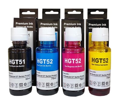 Refill Ink Tank Printer Compatible for HP GT Series 310 315 319 419 5810 5820 5821 Ink Tank Printer (Cap Easy to Use Just Insert & It Will Automatically Fill/Shut) Black 90ml & CMY 70ml