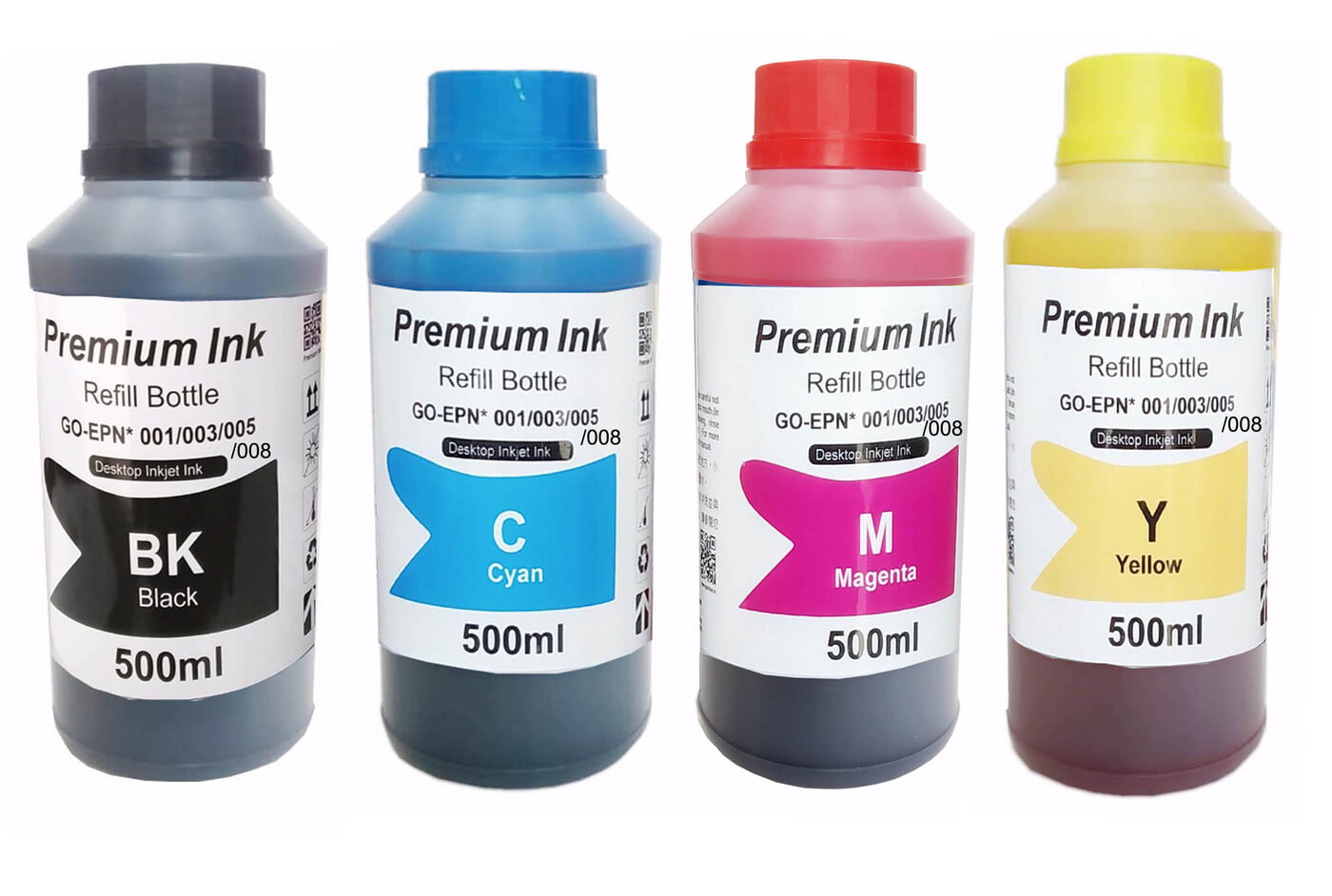 Clarion Ink Compatible Refill Ink for EPSON Printer 500 ML x 4 (BK+C+M+Y) Bottles