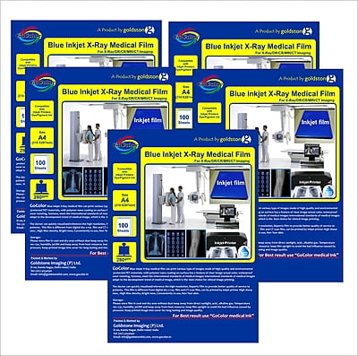 A4 x500 Inkjet Medical Blue Film IMPORTED )(500 Sheets ) 210 micron / 280 gsm