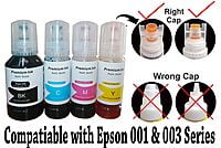 001 / 003 Refill Ink for EPSON Ink Tank Printer (3 x Black Ink of 70 ML Dye Ink Each )