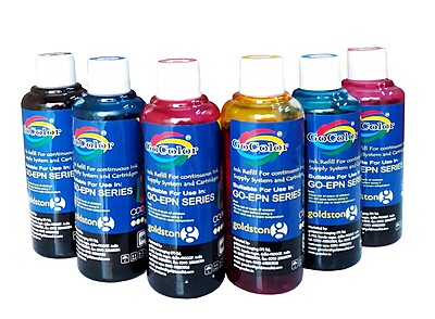 GoColor Korean Quality Epson Compatible Inkjet Refill Ink 100 ml x 6 Colours with Syringe & Napkin