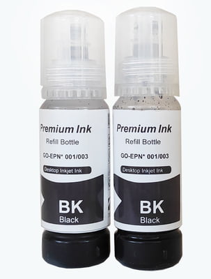 001 / 003 Refill Ink for EPSON Ink Tank Printer (2 x Black Ink of 70 ML Dye Ink Each )