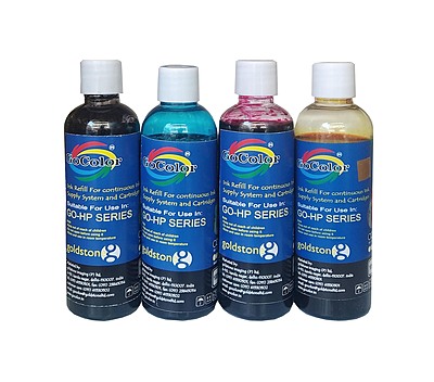 GoColor Compatible Refill Ink 4 Color in 100Ml Packing for HP Deskjet & Inkjet Printer Cartridge & CISS