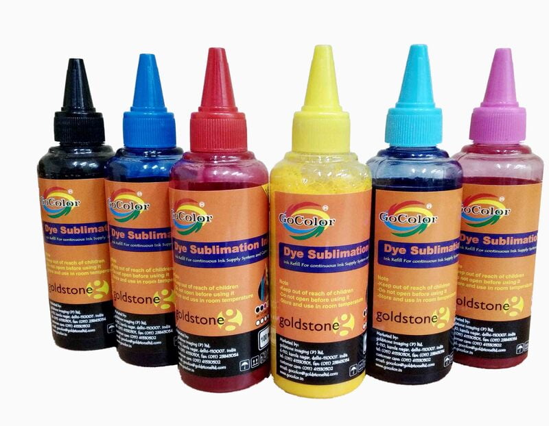 GoColor Premium DYE Sublimation Ink 100 Ml X6 Color For only Epson Printer