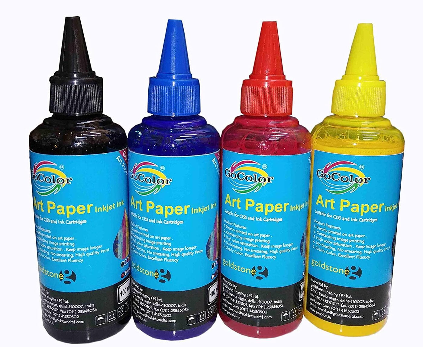 Art Paper Ink 100 ML X 4 Color Bottle for EPSON Printer (Printing UNCOATED Paper Art & Chromo