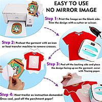 Tshirt Transfer Inkjet Photo Paper Dark Fabrics A4 x 5 Sheets (Make Custom T-Shirts at Home! As Simple as 1-2-3) (Dark) Tshirt Transfer Inkjet Photo Paper Dark Fabrics A4 x 5 Sheets (Make Custom T-Shirts at Home! As Simple as 1-2-3) (Dark)
