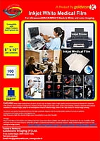 Inkjet Medical WHITE Film 8"X10" DR/CR/MRI/CT Imaging Film 175 Micron / 240 gsm 100 SHEETS Inkjet Medical WHITE Film 8"X10" DR/CR/MRI/CT Imaging Film 175 Micron / 240 gsm 100 SHEETS